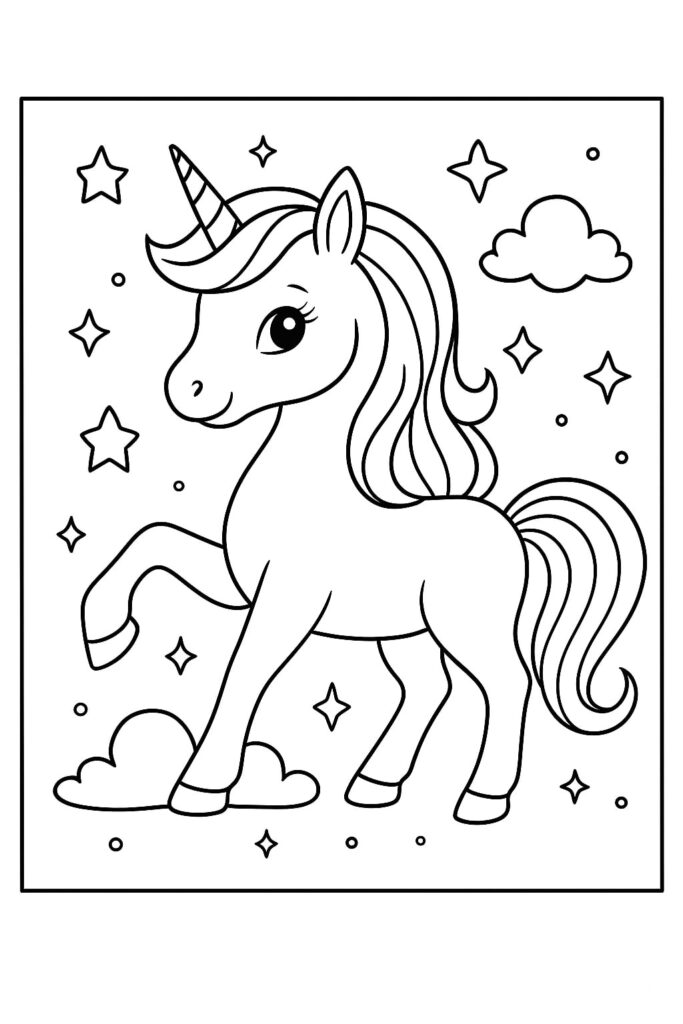 Ausmalbild Einhorn